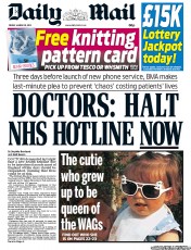 Daily Mail Newspaper Front Page (UK) for 29 March 2013