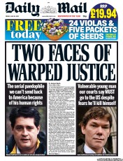 Daily Mail (UK) Newspaper Front Page for 29 June 2012