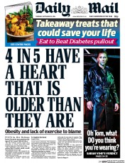 Daily Mail (UK) Newspaper Front Page for 29 September 2016