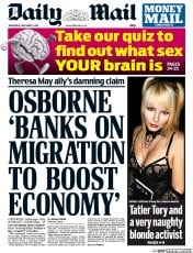 Daily Mail (UK) Newspaper Front Page for 2 December 2015