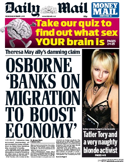 Daily Mail Newspaper Front Page (UK) for 2 December 2015