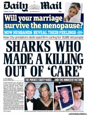 Daily Mail (UK) Newspaper Front Page for 2 June 2011