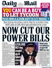 Daily Mail (UK) Newspaper Front Page for 2 June 2015