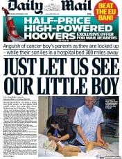 Daily Mail (UK) Newspaper Front Page for 2 September 2014