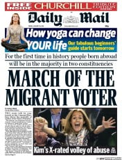 Daily Mail Newspaper Front Page (UK) for 30 January 2015