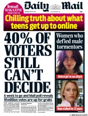 Daily Mail (UK) Newspaper Front Page for 30 April 2015