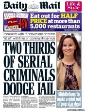 Daily Mail Newspaper Front Page (UK) for 30 May 2011