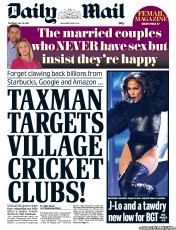 Daily Mail Newspaper Front Page (UK) for 30 May 2013