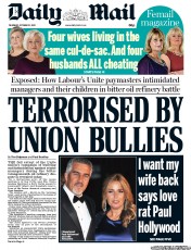 Daily Mail Newspaper Front Page (UK) for 31 October 2013