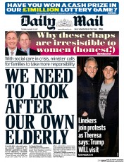 Daily Mail (UK) Newspaper Front Page for 31 January 2017