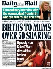 Daily Mail Newspaper Front Page (UK) for 31 March 2014