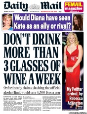 Daily Mail (UK) Newspaper Front Page for 31 May 2012