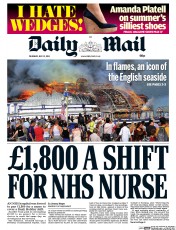 Daily Mail Newspaper Front Page (UK) for 31 July 2014