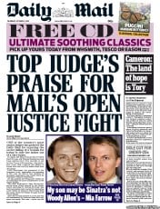 Daily Mail Newspaper Front Page (UK) for 3 October 2013