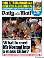 Daily Mail (UK) Newspaper Front Page for 3 October 2017