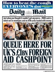 Daily Mail (UK) Newspaper Front Page for 3 January 2017
