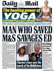 Daily Mail (UK) Newspaper Front Page for 3 February 2015
