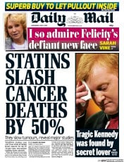 Daily Mail (UK) Newspaper Front Page for 3 June 2015