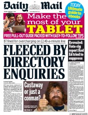 Daily Mail Newspaper Front Page (UK) for 4 February 2014