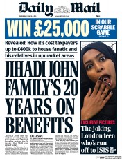 Daily Mail Newspaper Front Page (UK) for 4 March 2015