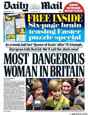 Daily Mail (UK) Newspaper Front Page for 4 April 2015