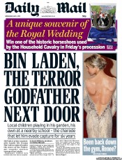 Daily Mail (UK) Newspaper Front Page for 4 May 2011