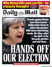 Daily Mail (UK) Newspaper Front Page for 4 May 2017