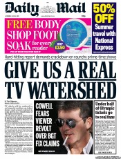 Daily Mail Newspaper Front Page (UK) for 4 June 2011