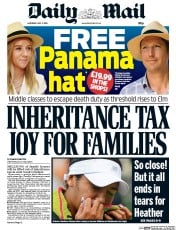 Daily Mail (UK) Newspaper Front Page for 4 July 2015