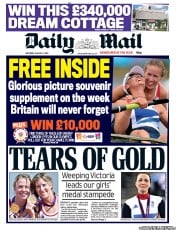 Daily Mail (UK) Newspaper Front Page for 4 August 2012