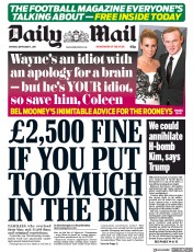 Daily Mail (UK) Newspaper Front Page for 4 September 2017