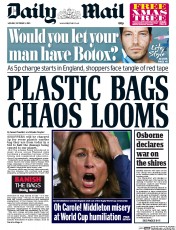 Daily Mail (UK) Newspaper Front Page for 5 October 2015