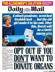 Daily Mail (UK) Newspaper Front Page for 5 October 2017