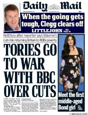 Daily Mail (UK) Newspaper Front Page for 5 December 2014