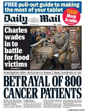 Daily Mail (UK) Newspaper Front Page for 5 February 2014