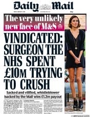 Daily Mail (UK) Newspaper Front Page for 5 February 2016