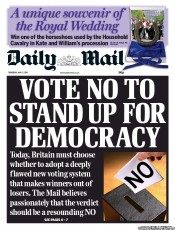 Daily Mail (UK) Newspaper Front Page for 5 May 2011