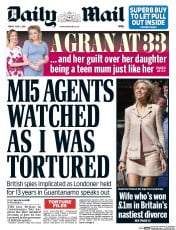 Daily Mail Newspaper Front Page (UK) for 5 June 2015