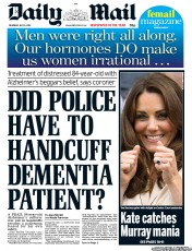 Daily Mail Newspaper Front Page (UK) for 5 July 2012