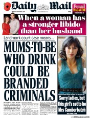 Daily Mail Newspaper Front Page (UK) for 6 November 2014