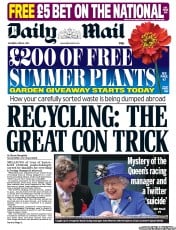 Daily Mail Newspaper Front Page (UK) for 6 April 2013
