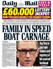 Daily Mail Newspaper Front Page (UK) for 6 May 2013