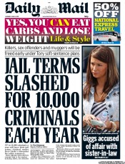 Daily Mail Newspaper Front Page (UK) for 6 June 2011