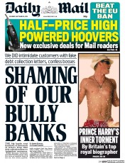 Daily Mail (UK) Newspaper Front Page for 6 September 2014