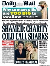 Daily Mail (UK) Newspaper Front Page for 7 July 2015