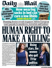 Daily Mail Newspaper Front Page (UK) for 8 October 2013