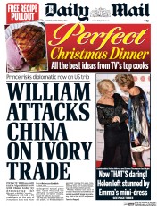 Daily Mail Newspaper Front Page (UK) for 8 December 2014