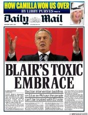 Daily Mail (UK) Newspaper Front Page for 8 April 2015