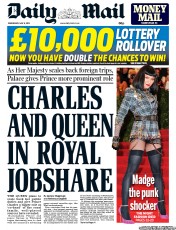 Daily Mail (UK) Newspaper Front Page for 8 May 2013