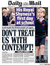 Daily Mail (UK) Newspaper Front Page for 8 September 2017